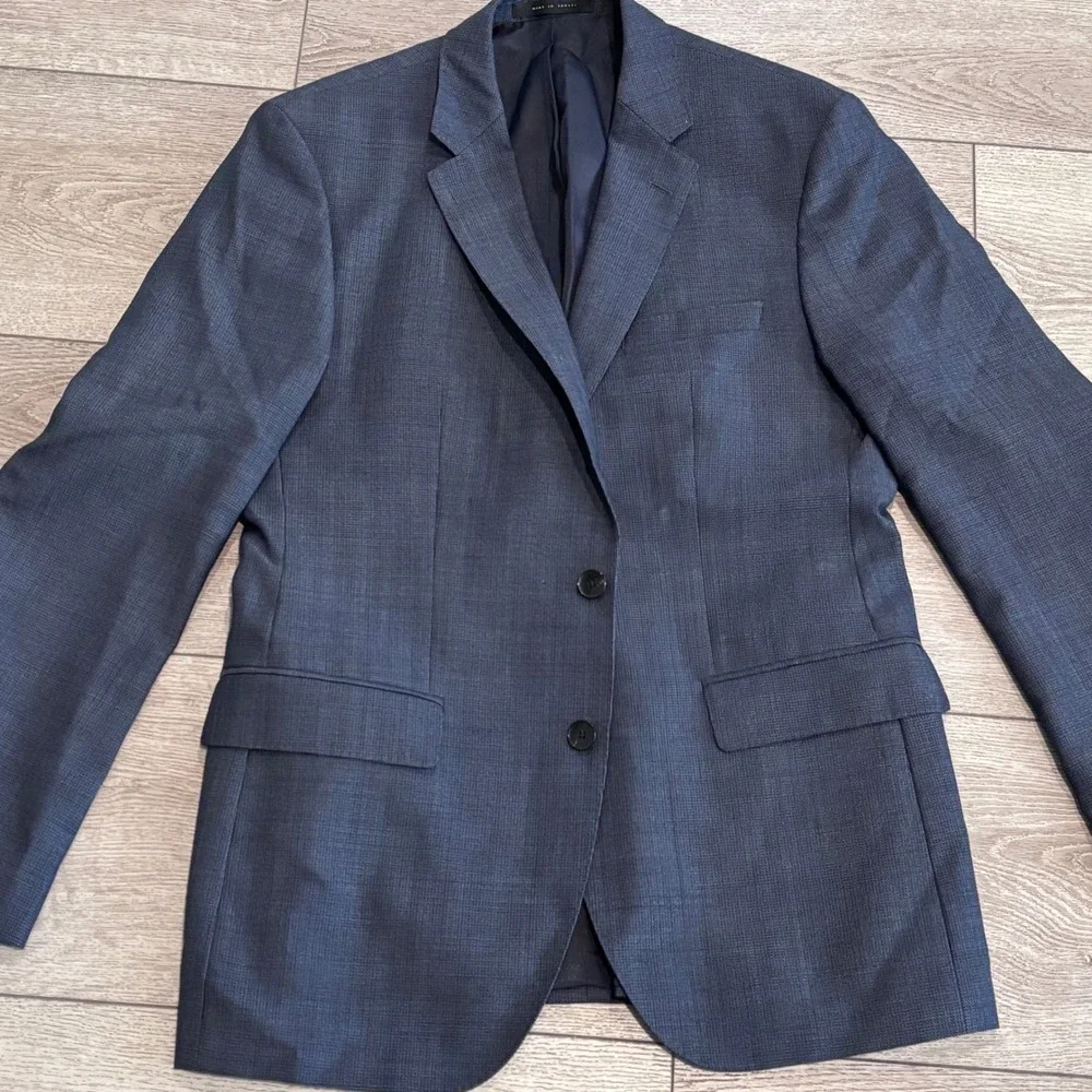 Hugo‎ Boss Blazer Mens 38R Navy Blue Lanificio Tesse Super 100 Wool Sport Coat